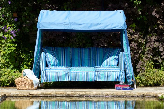 Blue & Blue Stripe Idler Garden Swing Seat