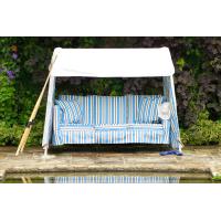 Oatmeal & Blue Brown Stripe Idler Garden Swing Seat